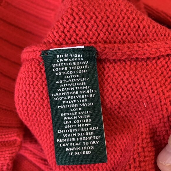 Lauren Ralph Lauren Women’s Sweater Size Large Red Classic Preppy Minimalist - Picture 7 of 9